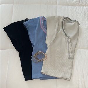 Urban Outfitters Go For Gold Top- Black, Blue, White, All hardly ever worn.